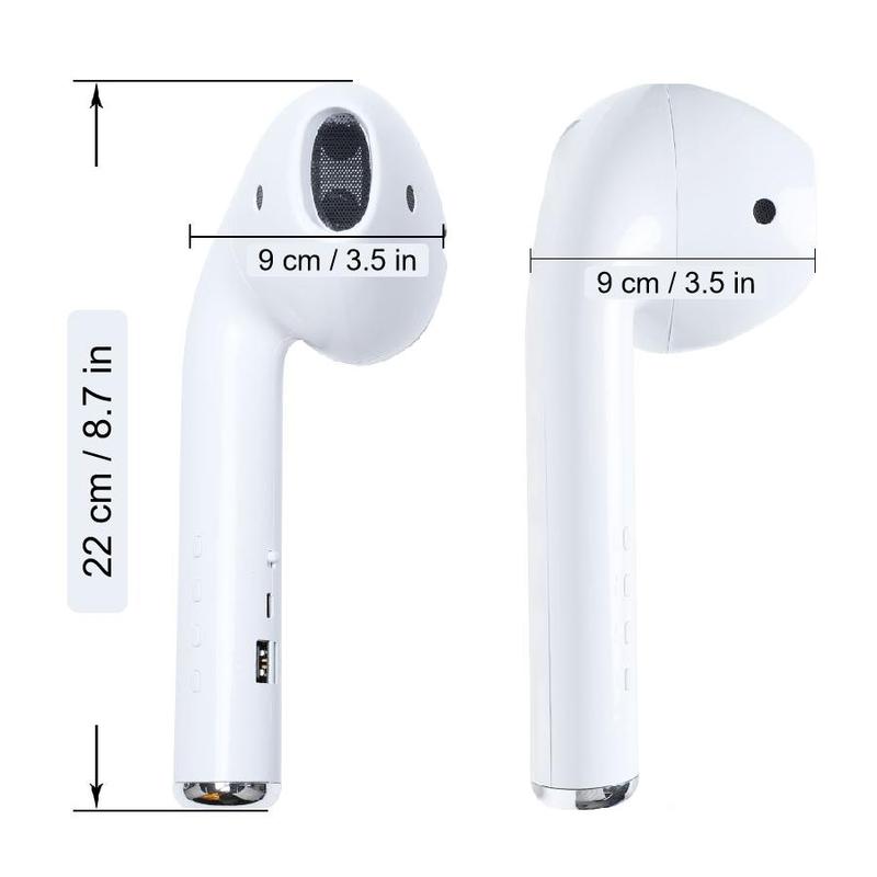 2024 New Wireless Earphone Shape Speaker, USB Charging Support Microphone FM Radio TF Card Wireless Loudspeaker, 360° Stereo HiFi Sound Portable Speaker