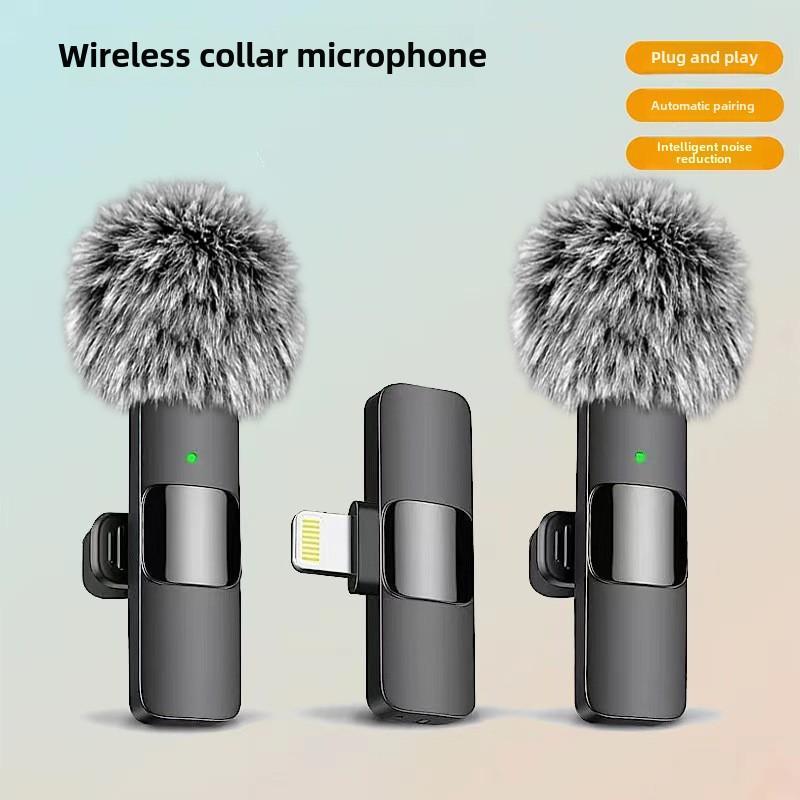 2 pieces Wireless Lavalier Microphone for iPhone, iPad, Android - Bluetooth Lapel Phone Mic for Video Recording - Mini Clip on Microphones for Tiktok Podcast Interview