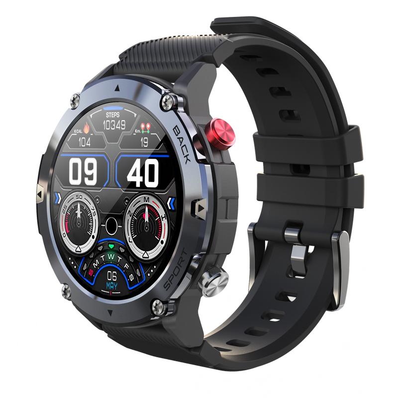 SmartWatch support Bluetooth call, support drag and drop operation + split screen function,19 sports modes,1.32-inch high-definition large screen,low-power, long battery life, waterproof Devices Wearable Smartphone Wristwatch