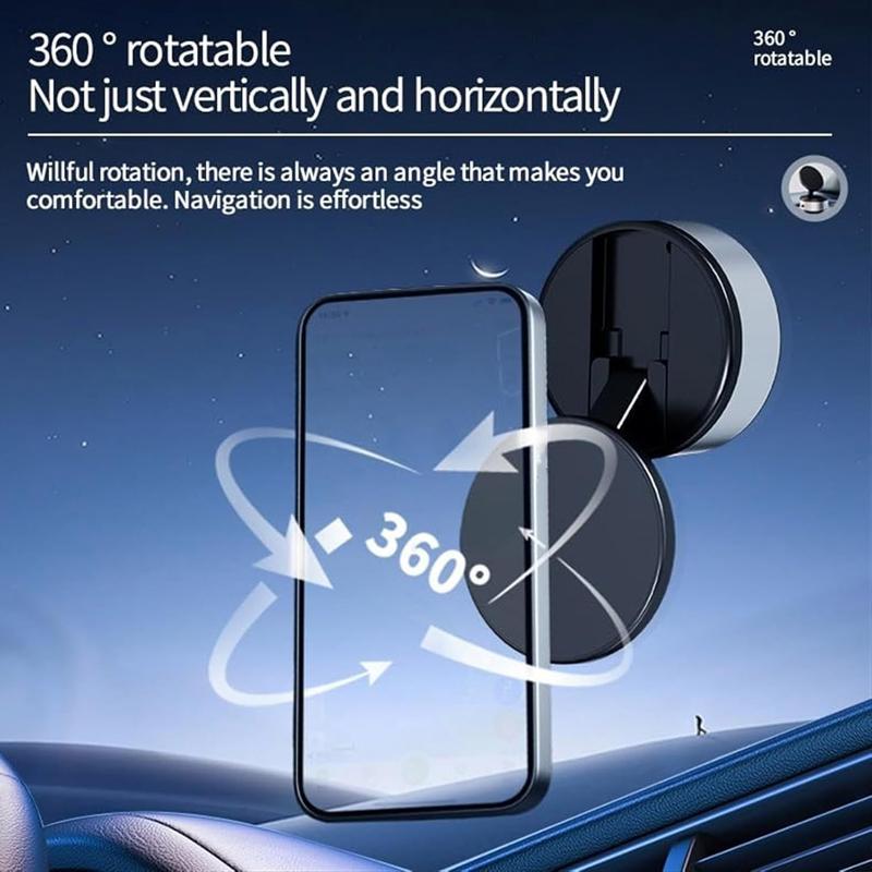 360 Degree Rotatable Car Magnetic Phone Holder, Electric Vacuum Magnetic Suction Car Phone Mount, Vacuum Glass Mirror Adsorption Magnetic Suction Cup Car Phone Mount for Windshield Dashboard