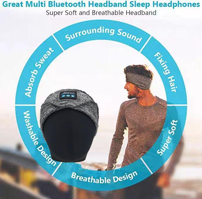 Bluetooth Sleep & Sports Headphones - Comfortable eye mask with wireless music for side sleepers, ,Electronic Earphones with HD Audio & Earbud,collapsible buckle design is also suitable for sports, one thing dual use. Headset for Housework,Travel,Running