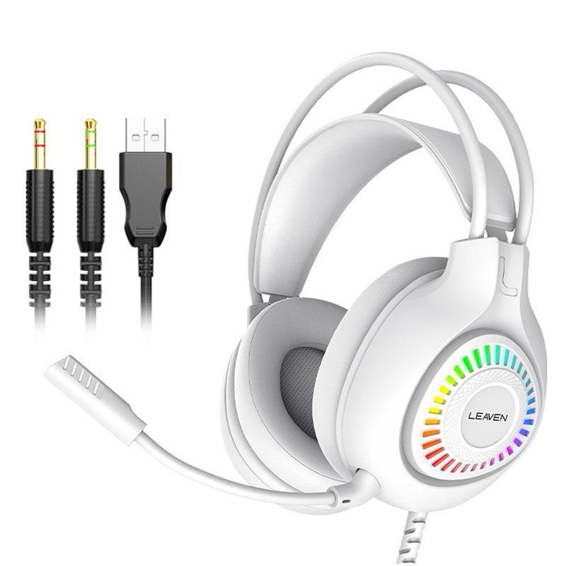 Gaming Headset 7.1 channel Light RGB computer wired notes  Gaming headset Audio Earphones  Connection Microphone Noise Earbud Electronic Game headphones