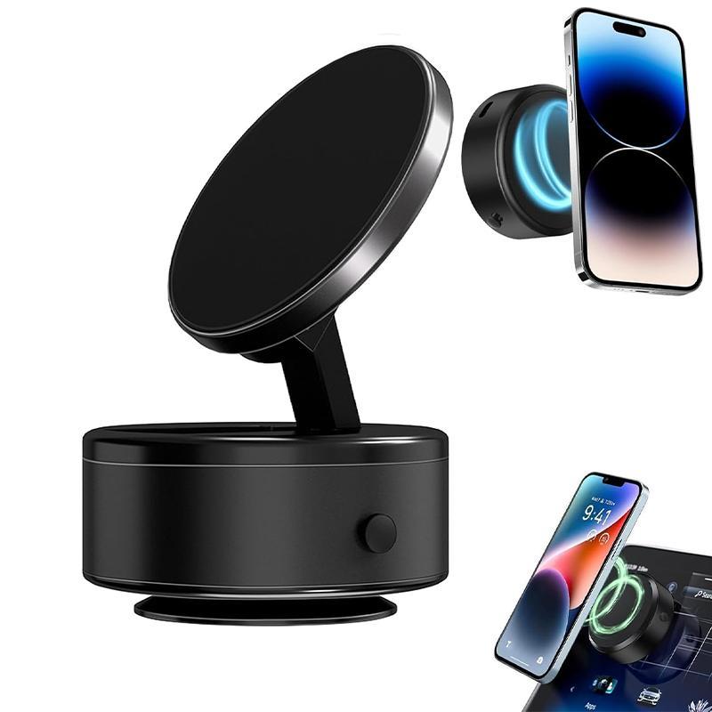 360 Degree Rotatable Car Magnetic Phone Holder, Electric Vacuum Magnetic Suction Car Phone Mount, Vacuum Glass Mirror Adsorption Magnetic Suction Cup Car Phone Mount for Windshield Dashboard