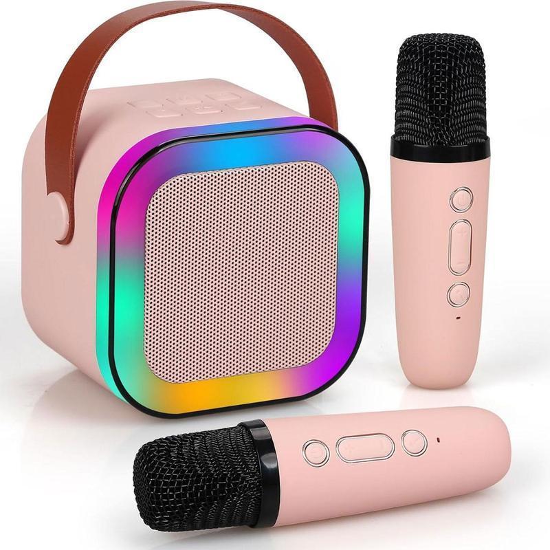 2025 NEW Wireless Karaoke Speaker With Wireless Microphone & LED Light, Wireless BT Speaker With LED Ambient Light, Electronics Outdoor Speaker, Karaoke Machine For Home Party Birthday Gift, Mini Microphone