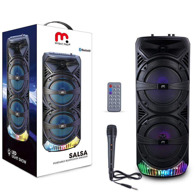 Bluetooth Speaker with Microphone&Remote RGB Wireless Speaker Dual Sound Track for Party Outdoor