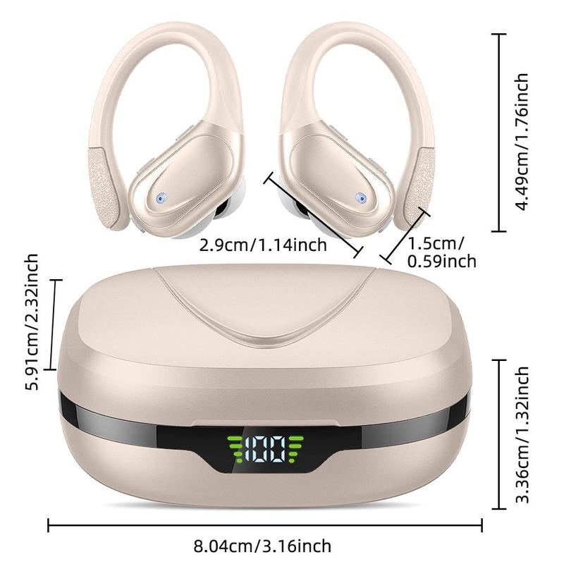 Fall Ear Hook Design Wireless Headphones with Mic, Stereo Sound Bluetooth-compatible Gaming PC Earphone for Summer, Portable Waterproof Sports Earbuds for iPhone & Android Phone, Electronic Audio & Video Product, Spring Season Gifts