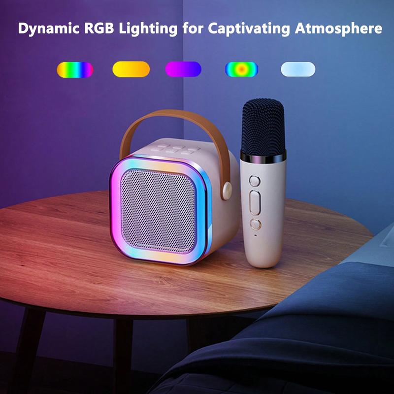 Portable Wireless Karaoke Speaker With Wireless Microphone, HIFI Stereo Sound KTV Speaker System, Wireless Speaker With RGB Colorful LED Lights,Modified Voice,Karaoke Machine For Outdoor, Sports, Travel, Best Gift For Home Party,Birthday Gift