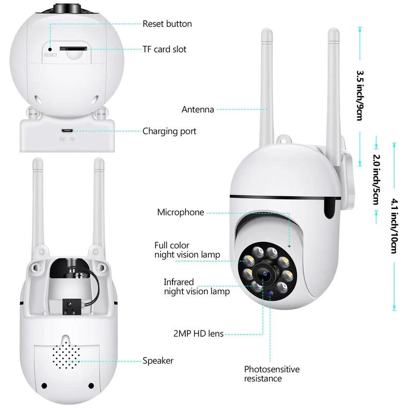 3MP 2.4G 5G IP WiFi Camera, Outdoor Smart Home Security Camera, Waterproof External Security Wireless Camera