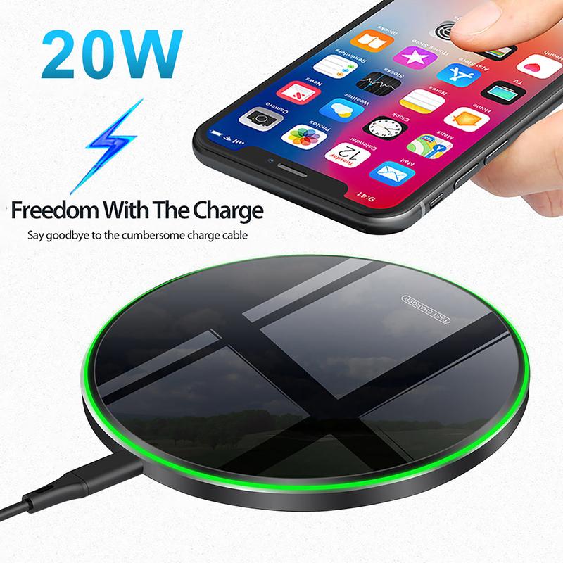 PDKUAI 20W Wireless Charger Phone Fast Charging Pad for iphone 16 15 14 13 12 11 X Samsung galaxy S24 S23 S22 S21 S20 Smartphone Cellphone wireless charger