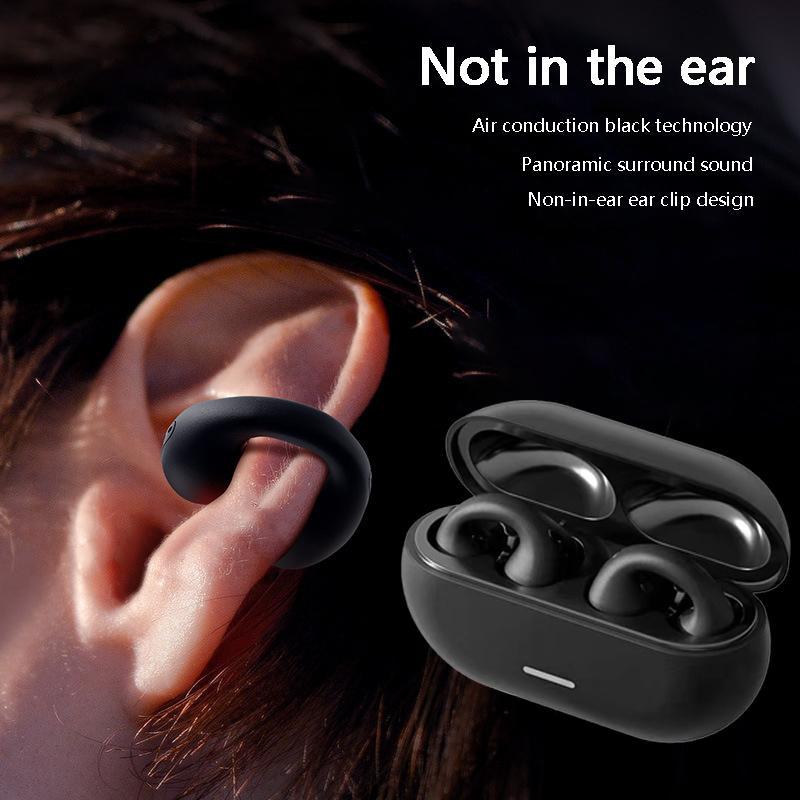 Wireless Ear Clip Headphone, 1 Count Mini Open Ear Headphones Wireless Bluetooth-compatible for Gym Running Sports Workout Cyclin