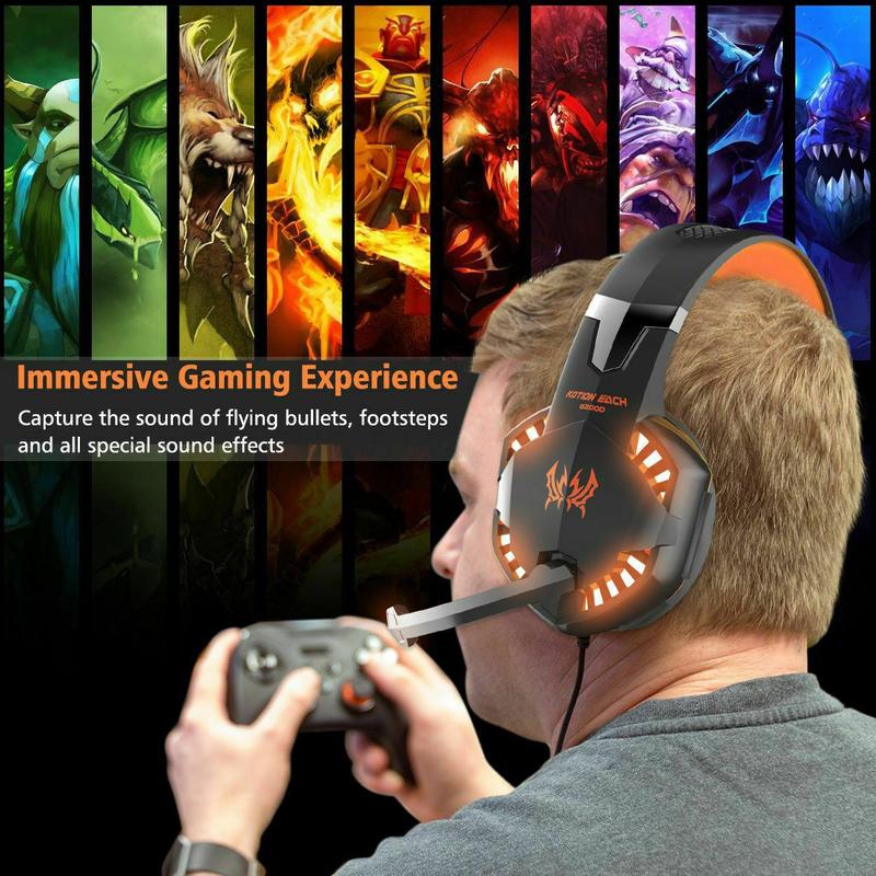 3.5mm Gaming Headset,Mic Headphones Stereo BassSurround,Wired Pro Gaming Headse,for PC, PS4, PS5, Xbox One and Switch Audio Earphones Headphones Electronic