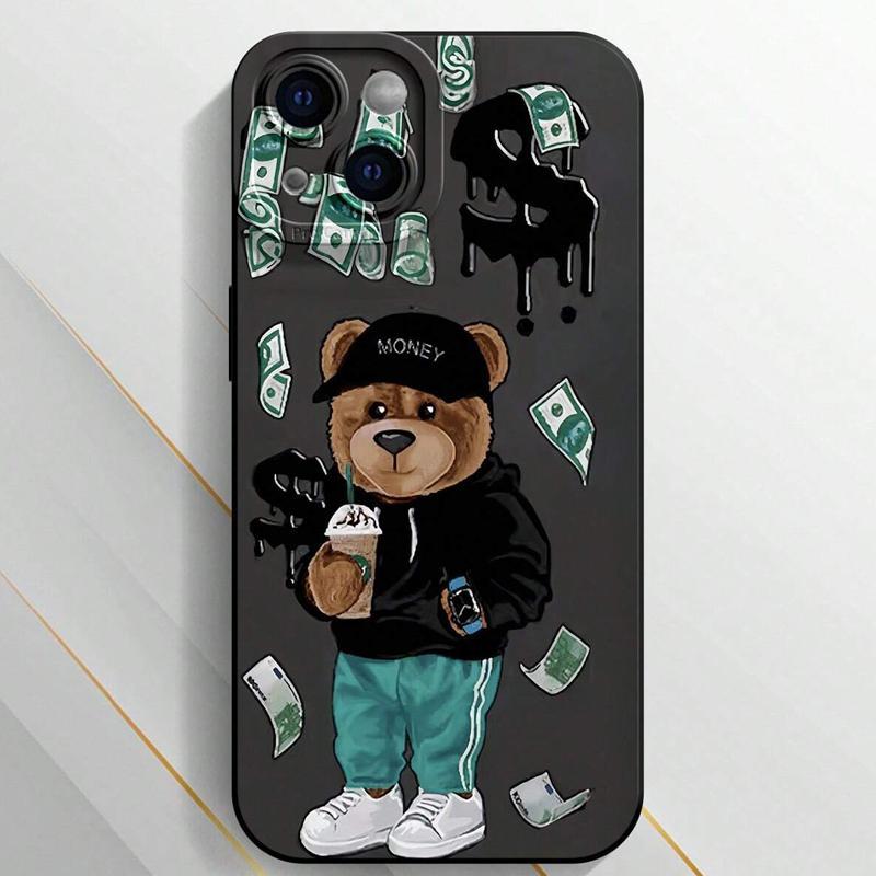 Bear Pattern Phone Case, TPU Decorative Phone Protector Cover, Phone Accessories Compatible with iPhone 11 12 13 14 15 16 Pro Max XS Max XR X