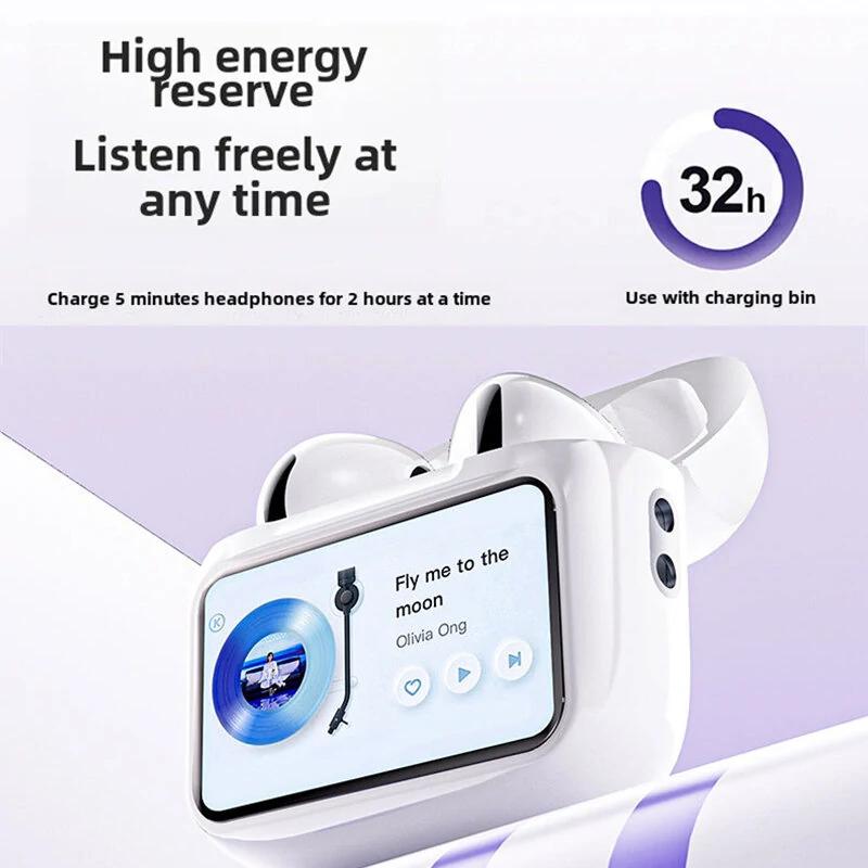 W12 Bluetooth touchscreen headset Multi-function earplugs ANC active noise reduction TWS 32H super long battery life