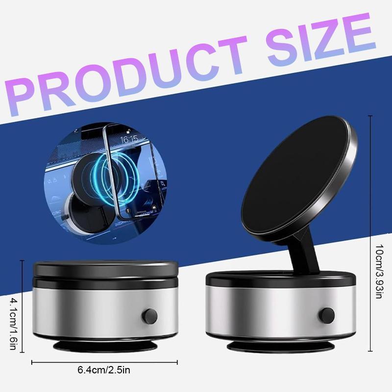 360 Degree Rotatable Car Magnetic Phone Holder, Electric Vacuum Magnetic Suction Car Phone Mount, Vacuum Glass Mirror Adsorption Magnetic Suction Cup Car Phone Mount for Windshield Dashboard