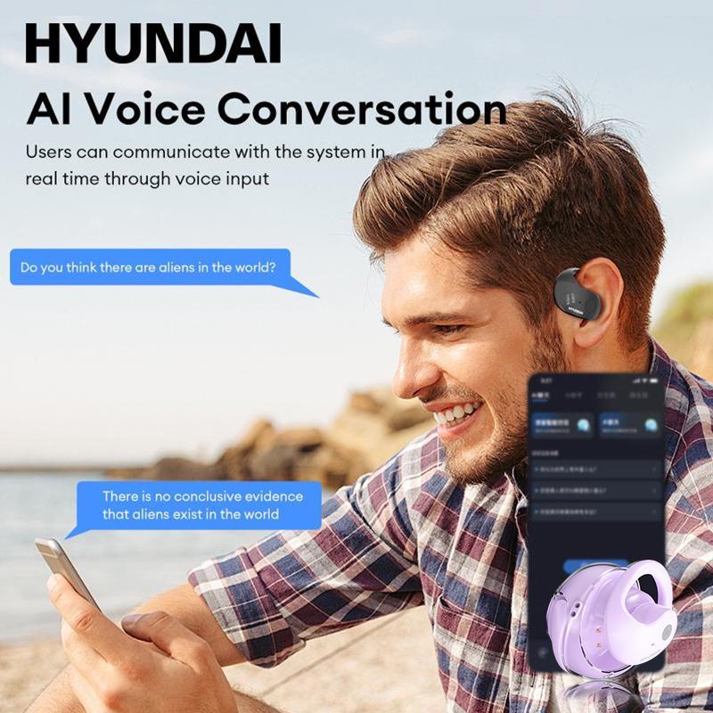 HYUNDAI HY-T26 Pro Wireless Headphone, Waterproof Sports Headphone with Microphone, Noise Cancelling Headphone with Translation Function