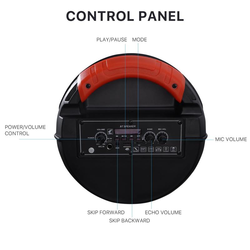 Bluetooth Speaker with Microphone&Remote RGB Wireless Speaker Dual Sound Track for Party Outdoor