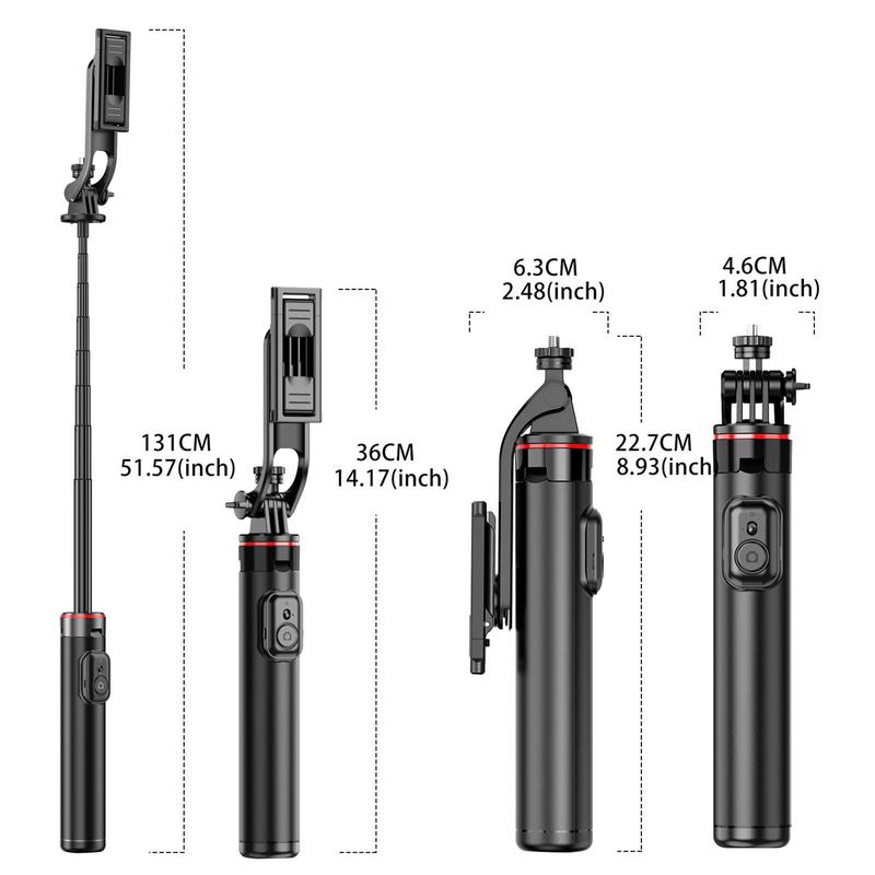 Phone Tripod & Selfie Stick, Multipurpose Travel Tripod with Wireless Remote, Cell Phone Tripod Stand for Video Recording  Selfie Photo Live Stream Vlog