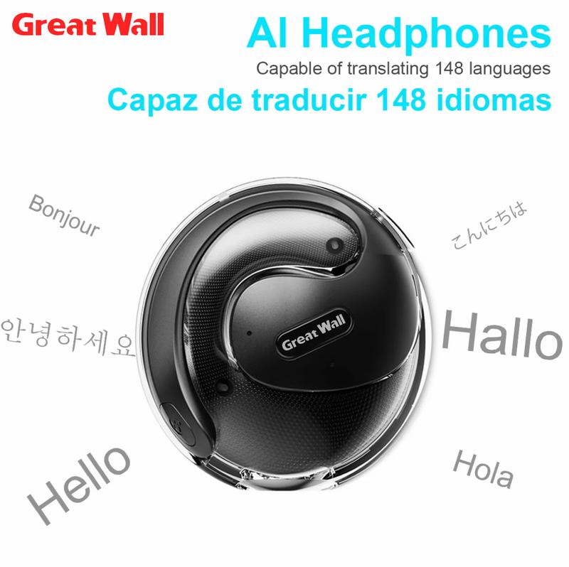 GreatWall Q10 OWS WirelessBluetooth Earbuds with Real-Time Transiation in 148 Languages, MusicPlayback, Hands-Free Calls, andMeeting Summary Features