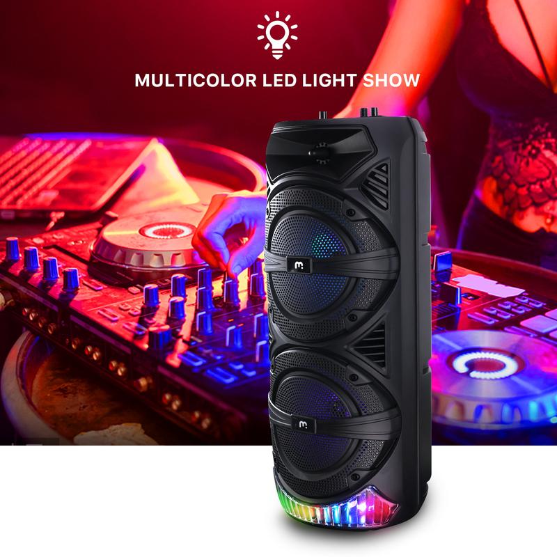 Bluetooth Speaker with Microphone&Remote RGB Wireless Speaker Dual Sound Track for Party Outdoor