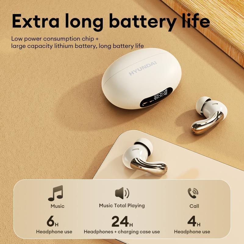 Hyundai Wireless In-ear Design Earphone, Hyundai HY-Y01 Wireless Earbuds with Charging Case, Comfortable to Wear Earbuds for Sports, Gaming, Calling