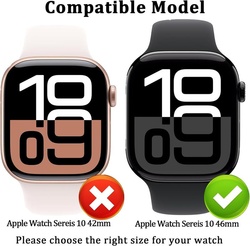 [2 Pack] Bumper Case for  Watch Series 10 46mm, Ultra-Thin Hard PC Protective Bumper for iWatch 46mm