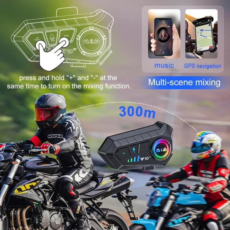 Motorcycle Helmet Intercom Headset, 1 Count Wireless Motorcycle Waterproof Hands-free Call Headset, Motorcycle Accessories for Full Half Helmet Riders Riding