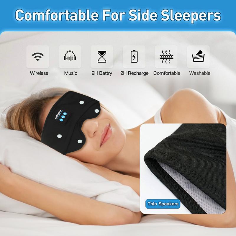 Bluetooth Sleep & Sports Headphones - Comfortable eye mask with wireless music for side sleepers, ,Electronic Earphones with HD Audio & Earbud,collapsible buckle design is also suitable for sports, one thing dual use. Headset for Housework,Travel,Running