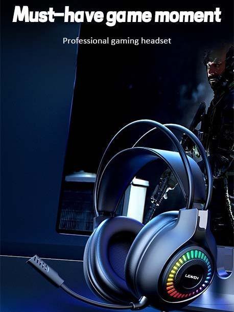 Gaming Headset 7.1 channel Light RGB computer wired notes  Gaming headset Audio Earphones  Connection Microphone Noise Earbud Electronic Game headphones