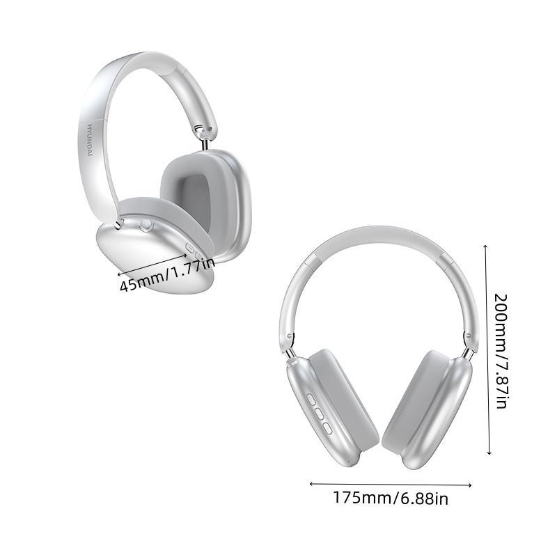 HYUNDAI MusPods-Max Wireless Headphones, 1 Count Minimalist Design Intelligent Noise Cancelling Headphones, Bluetooth-compatible 5.4 Low Latency Headphones