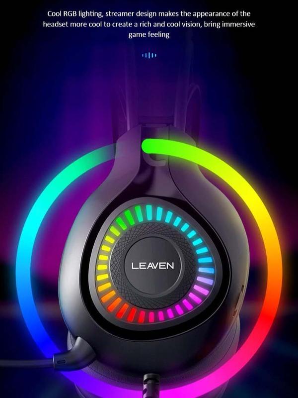 Gaming Headset 7.1 channel Light RGB computer wired notes  Gaming headset Audio Earphones  Connection Microphone Noise Earbud Electronic Game headphones