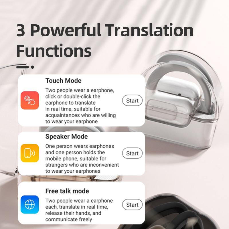 Modern new BL02 sports translation headphones, two-way translation device with 144 language apps, high-precision simultaneous interpretation headphones, face-to-face translation headphones, support for playing music, short videos and calls