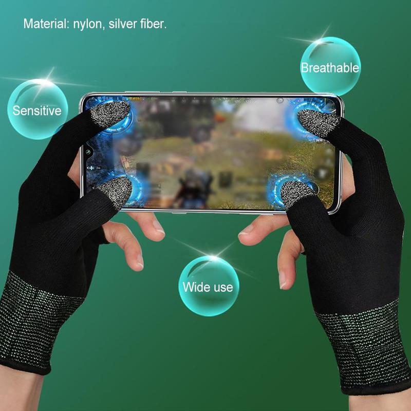 Breathable & Sweat-proof Game Gloves, 1 Pair Two-finger Game Touch Screen Gloves, Universal Game Accessories for Men & Women