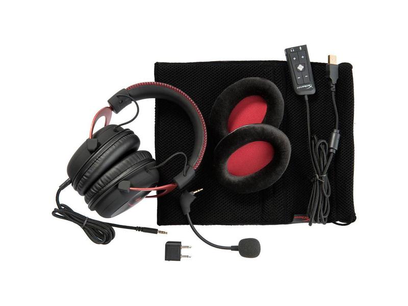 HyperX Cloud II - Gaming Headset (Black-Red) - Stereo - Mini-phone (3.5mm), USB 2.0 - Wired - 60 Ohm - 10 Hz - 23 kHz - Over-the-ear - Binaural - Circumaural - 3.28 ft Cable - Condenser, Electret, Noi