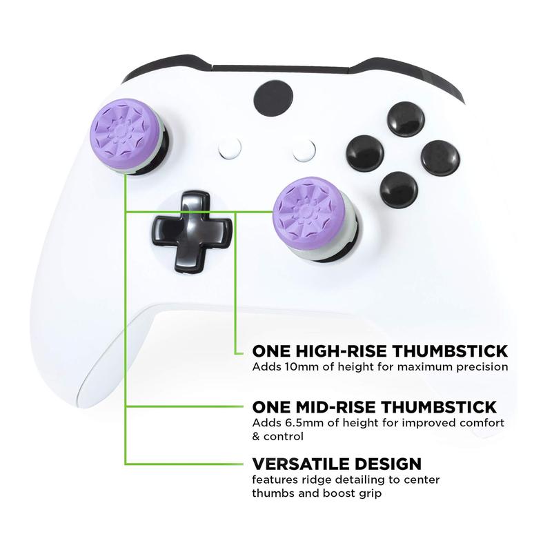 Pro Gaming Thumbsticks For Xbox, Superior Precision,Anti slip,Comfort, 1 High-Rise 1 Mid-Rise,Controller Gamepad accessories,Stick,1,1s,Purple