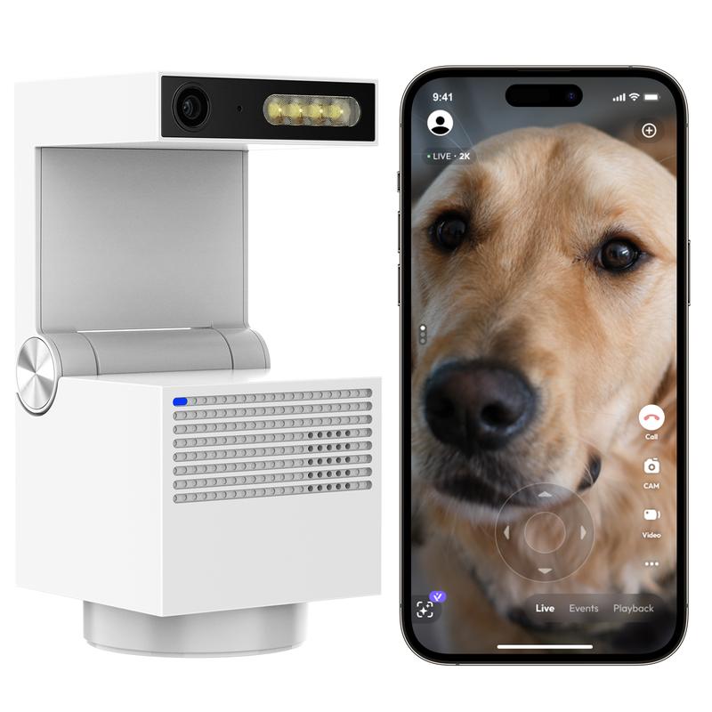 Smart Wired Indoor PTZ Camera For Kids Pet 5MP 64G 32G Local Storage Motion Track 2-Way Audio WiFi Bluetooth Connection Works Alexa Google Assistant