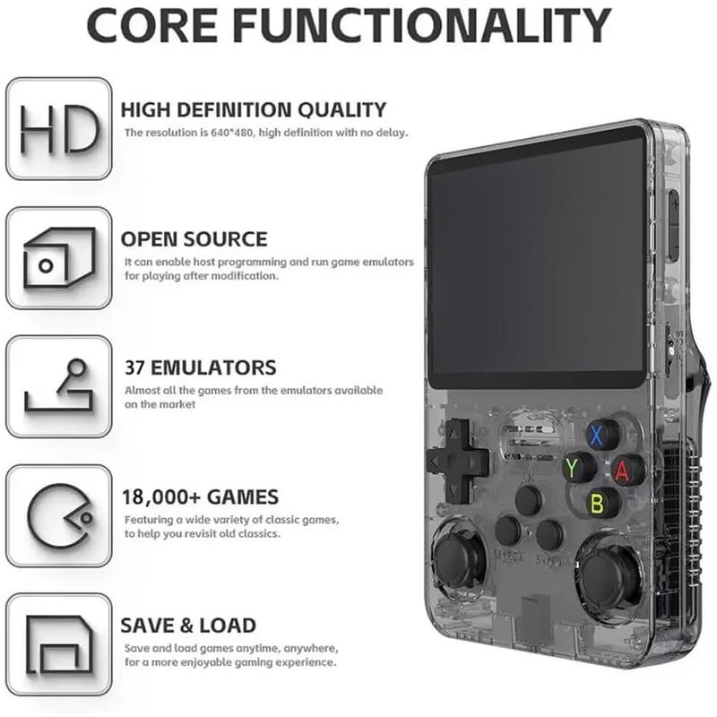 R36S Open Source Handheld Game Console HD Retro Arcade 3D Dual System Joystick Handheld Linux System 3.5-inch Scre Portable Retro Game Console Christmas Coolest Gift Black Friday Promotion Protection