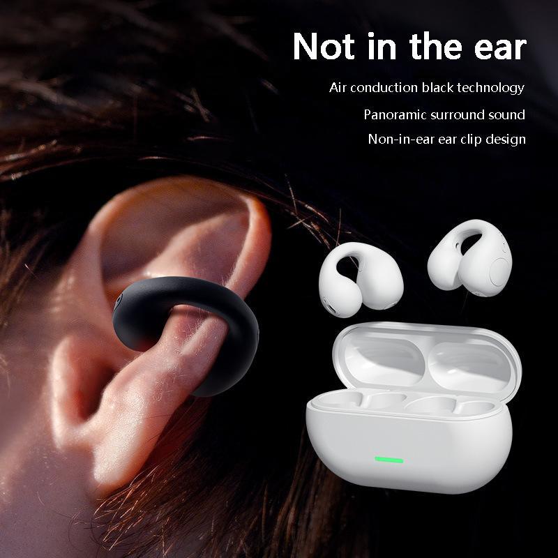 Wireless Ear Clip Headphone, 1 Count Mini Open Ear Headphones Wireless Bluetooth-compatible for Gym Running Sports Workout Cyclin