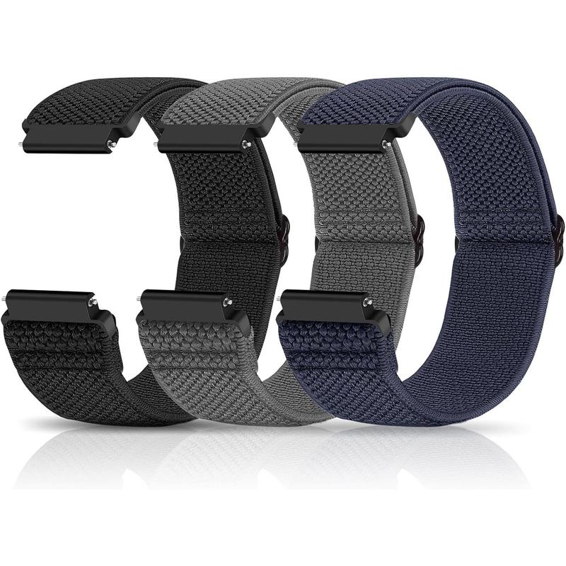 Compatible with 16mm 18mm 19mm 20mm 22mm Watch Bands Quick Release Replacement Wristband,Adjustable Stretchy Nylon Solo Loop Straps Fabric Braided Sport Elastic Bands for Men Women