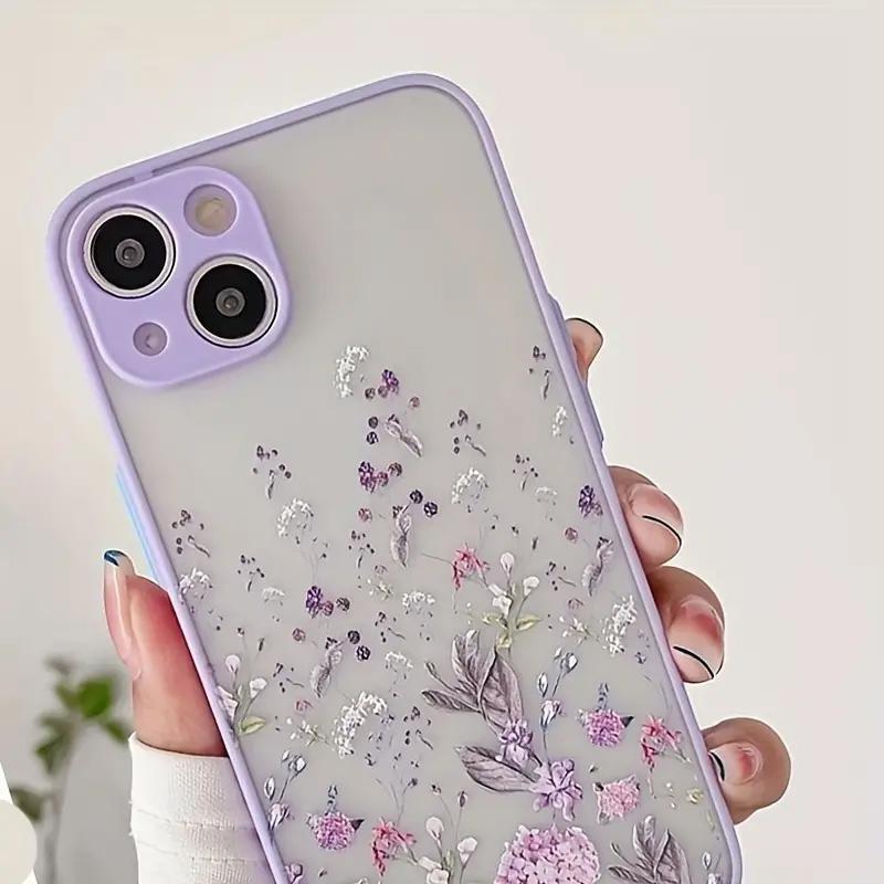 Floral Pattern Phone Case, 1 Count Fashion Phone Protective Case For Woman Girls, Premium Chic Phone Case For Apple Series