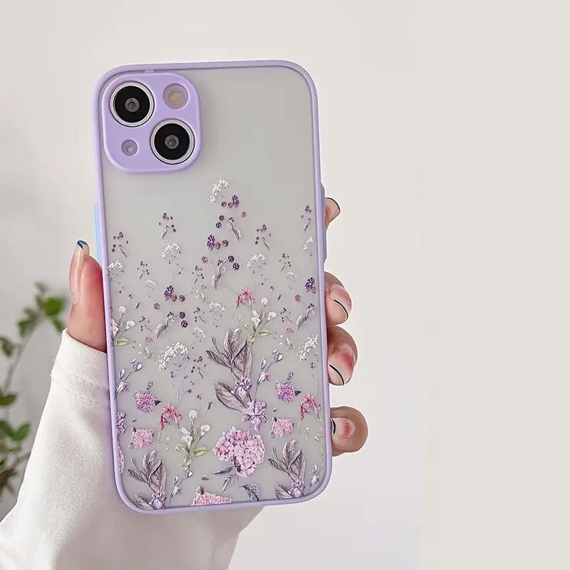 Floral Pattern Phone Case, 1 Count Fashion Phone Protective Case For Woman Girls, Premium Chic Phone Case For Apple Series