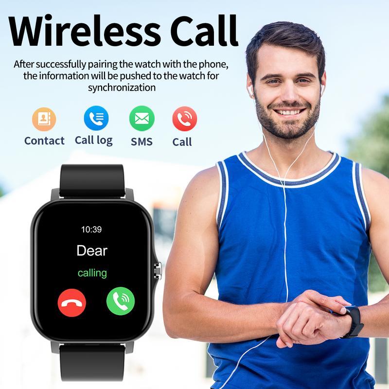 Smart watch, multifunctional smart watch, wireless call wireless music, message reminder, custom dial wallpaper and other functions, unisex, suitable for Android and iPhone phones.Christmas gifts, New Year gifts