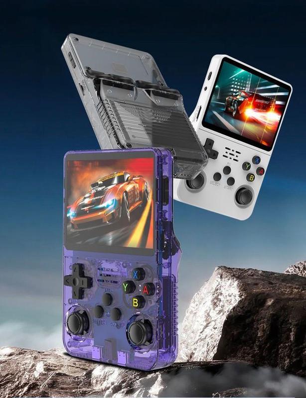 R36S Retro Video Handheld Game Console HD Retro Arcade 3D Dual System Joystick Linux System 3.5-inch IPS Screen Built in 3000mAH Battery 32G+64G TF Card Pre installed Games Built in 1500 games, Coolest Christmas Gift