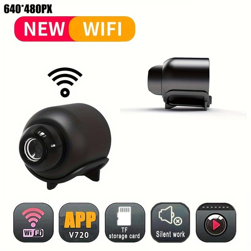 Teruhal mini camera, camara de seguridad 720p HD video, USB powered, non-waterproof, 2.4GHz Wi-Fi, 64GB local storage, app control, ABS material, smart home security camera with Mobile Remote viewing