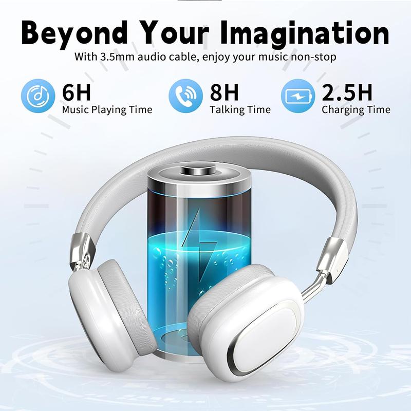 Bluetooth Wireless Headphones with HiFi Stereo ,Noise Cancellation for Phones and Computers - Foldable Gaming Headset - Fall Gifts