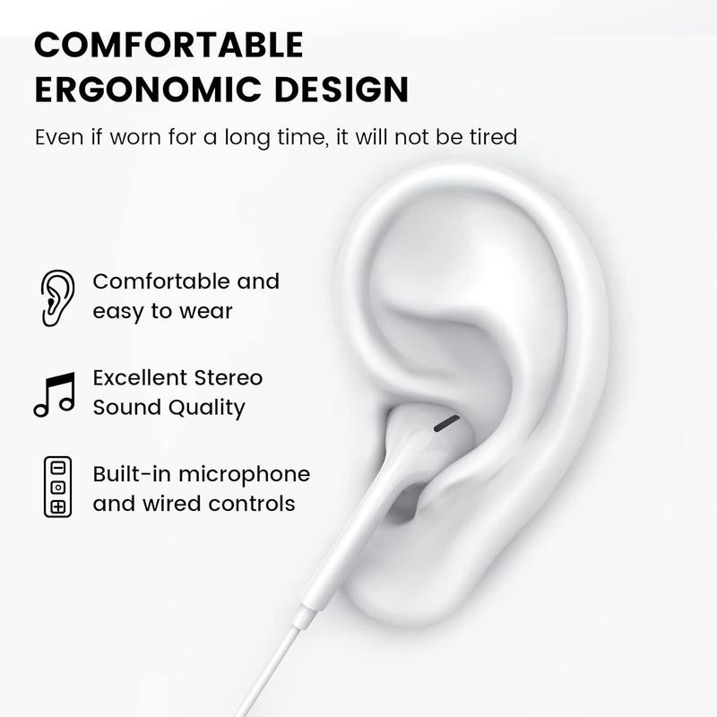 Wired Earbuds with Microphone, 3.5mm Jack in Ear Headphones with Microphone Suitable for Smartphones, Computers, Laptops, IPads, MP3 Players, Etc