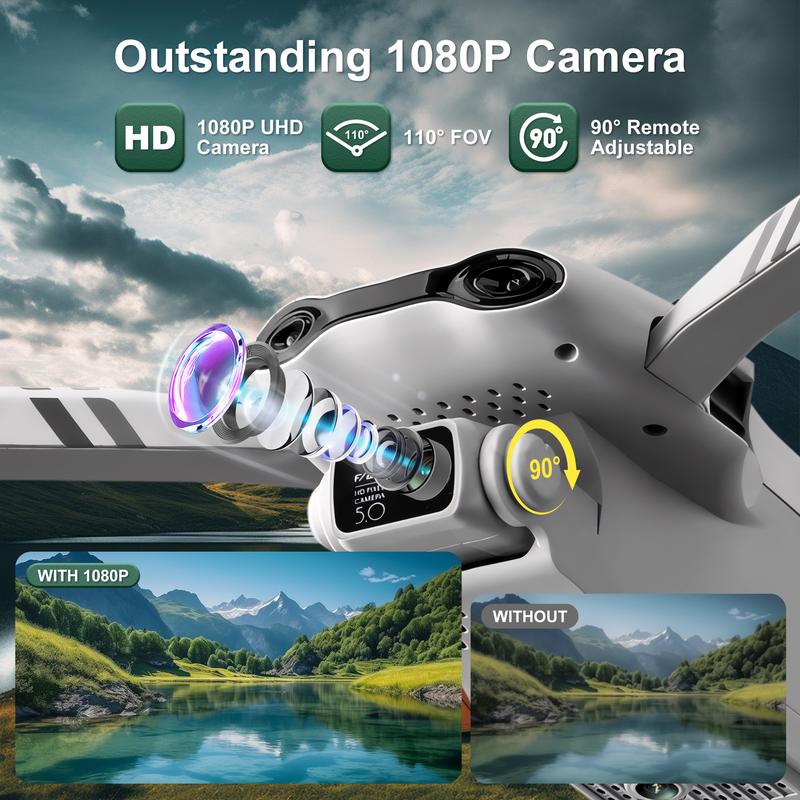 Foldable GPS drone with adult camera, FPV live video, app control, remote control quadcopte