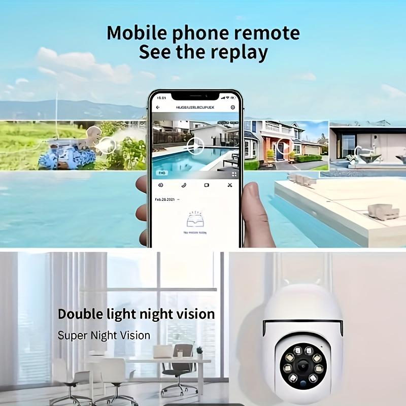 2-Pack 1080p HD Wireless Security Camera, Pan Tilt Zoom, 2-Way Audio, Color Night Vision, Motion Detection, Remote Viewing via Wi-Fi, USB Powered, Plastic, No Battery or Remote - Indoor Outdoor Surveillance System