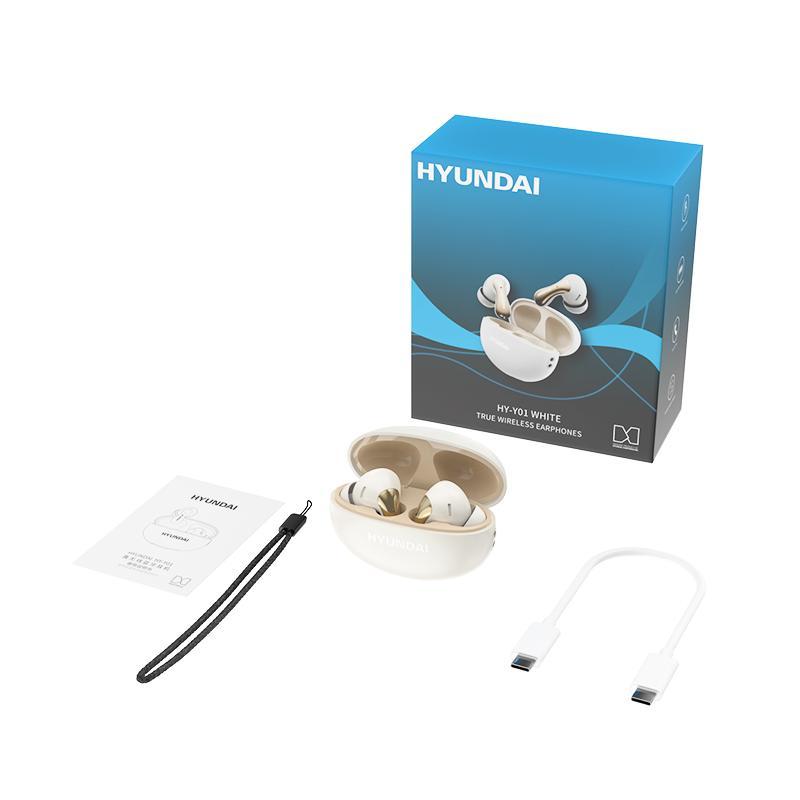 Hyundai Wireless In-ear Design Earphone, Hyundai HY-Y01 Wireless Earbuds with Charging Case, Comfortable to Wear Earbuds for Sports, Gaming, Calling