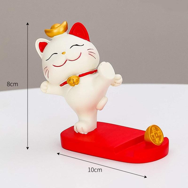 Mobile Phone Stand Accessories - Cute Aesthetic Fortune Lucky Cat Cellphone Smartphone Holder Mount