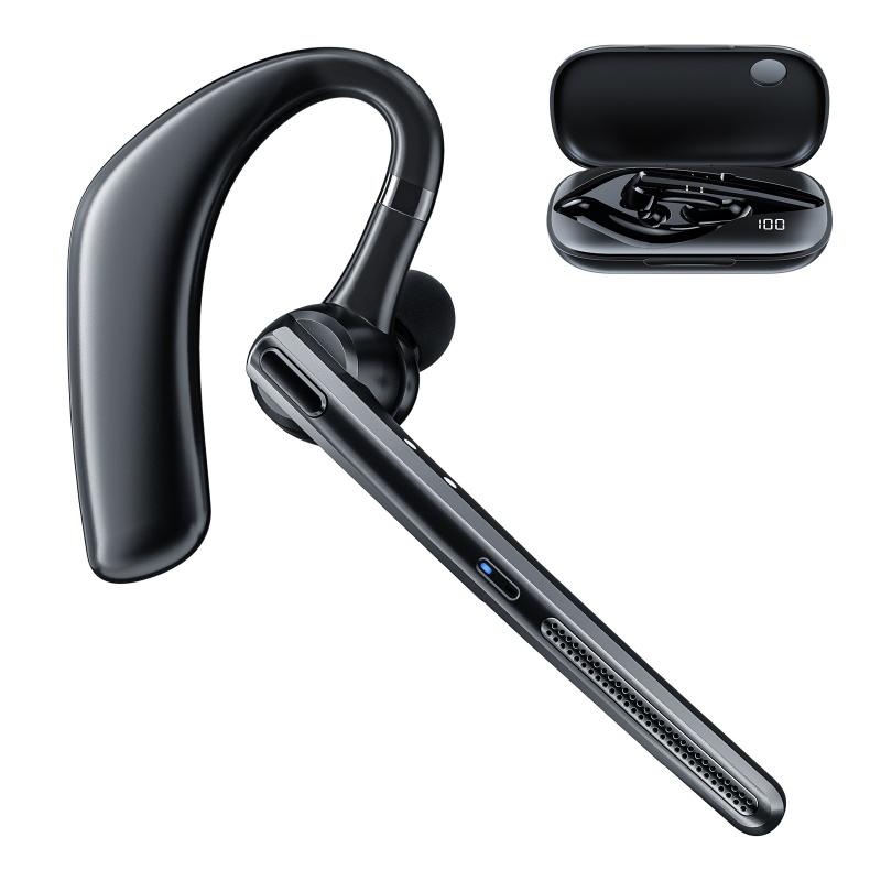 MANKIW Bluetooth Headset, Bluetooth Wireless Earpiece with mic Trucker Headset for Phone Case Office Phones with Built-in Microphone Manos Libres Noise Cancelling